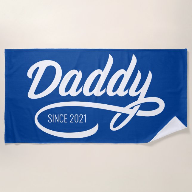 Serviette De Plage Fête des pères - Papa depuis... (Devant)