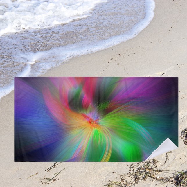 Serviette De Plage Feu d'artifice de couleurs - cool fractal (Créateur téléchargé)