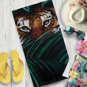 Serviette De Plage Feuilles de la jungle verte de Tiger