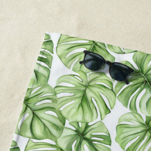 Serviette De Plage Feuilles de palmier vert tropical