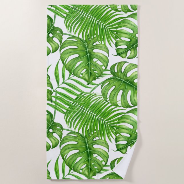 Serviette De Plage Feuilles tropicaux (Devant)