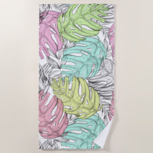 Serviette De Plage Feuilles tropicaux