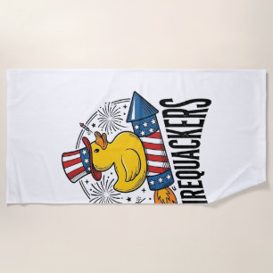 Serviette De Plage Feux d'artifice Canard Patriotique Conception de C
