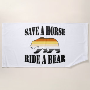 Serviette De Plage Fierté De L'Ours Économisez Un Cheval Promenez Un