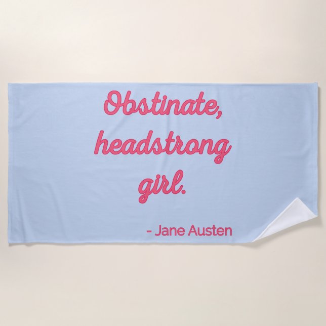 Serviette De Plage Fierté et préjugés Citation II - Style mignon (Devant)