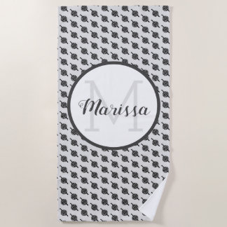 Serviette De Plage Fil Crochet Hook & Artisanat Nom / Initiale