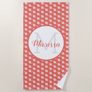 Serviette De Plage Fil Crochet Hook & Artisanat Nom / Initiale