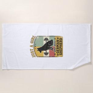 Serviette De Plage Fille Berger Allemand Chemise Rétro Amoureux de Ch