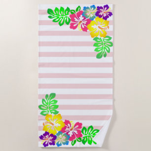 Serviette De Plage Fille, Hibiscus Hawaii, Grilles