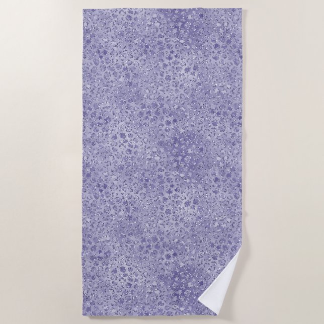 Serviette De Plage Fille Parties scintillant violet Empreinte de léop (Devant)