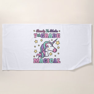 Serviette De Plage Filles 7e année retour à l'école licorne magique G