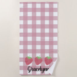 Serviette De Plage Filles Aquarelle Fraise Trio et Plaid