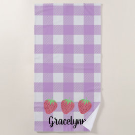 Serviette De Plage Filles Aquarelle Fraise Trio et Plaid Beach