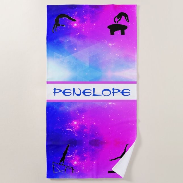 Serviette De Plage Filles Gymnastique Événements Abstrait Beach Towel (Devant)