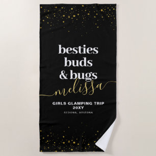 Serviette De Plage Filles Voyage Camping Glamping Nom personnalisé