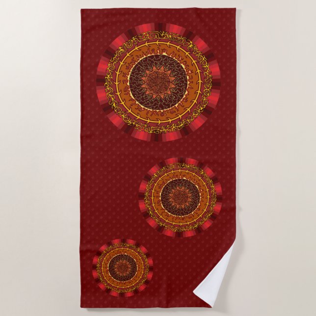 Serviette de plage Fire Mandala (Devant)