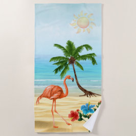 Serviette De Plage Flamant rose Beach Towel