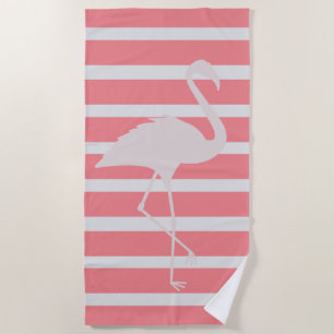 Serviette De Plage Flamant rose rose