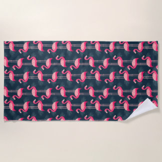 Serviette De Plage Flamants Tropicaux