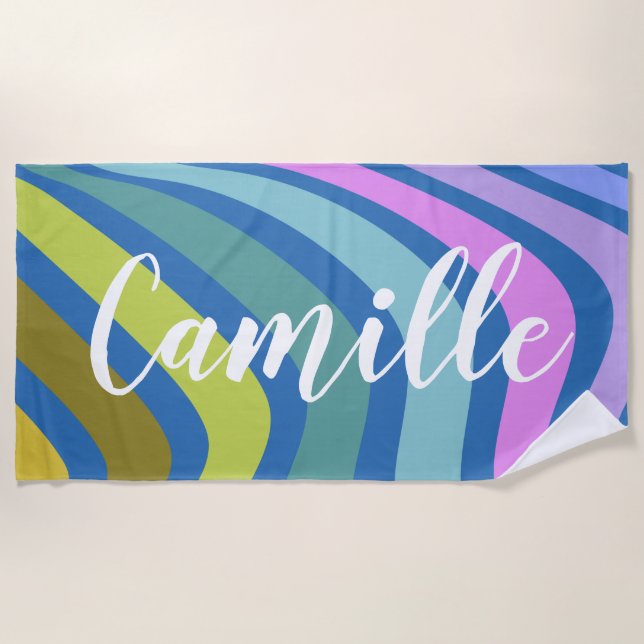Serviette De Plage Flèches Abstraites colorées personnalisées (Devant)