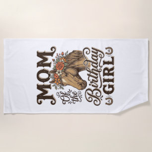 Serviette De Plage Fleur de cheval occidental vintage pour l'annivers
