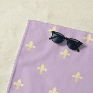 Serviette De Plage Fleur de Lis Lilac