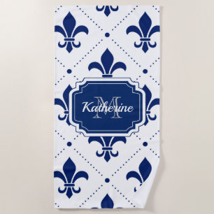Serviette De Plage Fleur de lis Motif