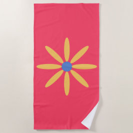 Serviette De Plage Fleur rétro simple