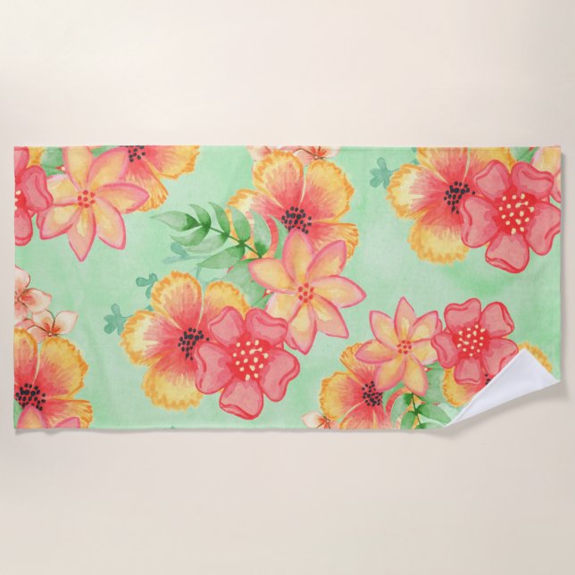 Serviette De Plage Fleurs (Devant)