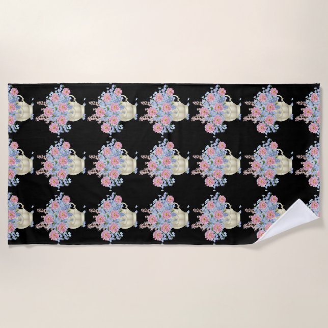 Serviette De Plage fleurs (Devant)