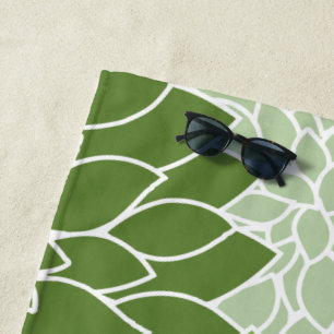 Serviette De Plage Fleurs Dahlia, Motif De Fleurs, Dahlia Verte