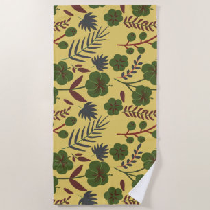 Serviette De Plage Fleurs et papillons floraux motifs sans soudure