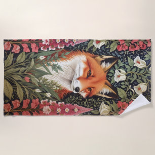 Serviette De Plage Fleurs Fox et Foxglove William Morris Inspiré