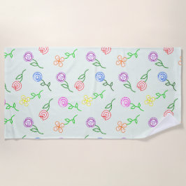 Serviette De Plage Fleurs géométriques