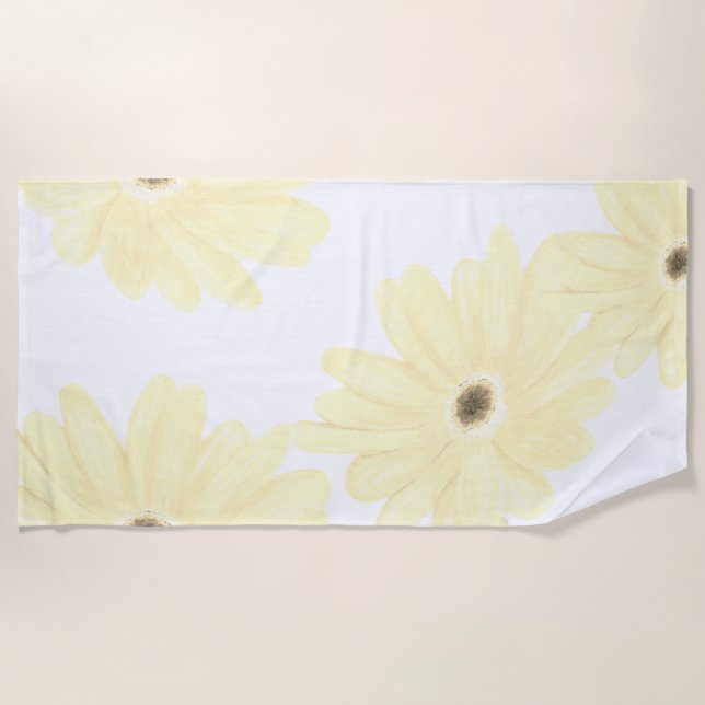 Serviette De Plage Fleurs Jaunes Le Matin Tranquilles (Devant)