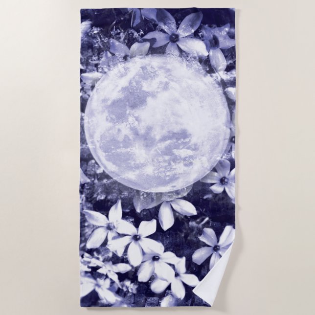 Serviette De Plage Fleurs Lune (Devant)