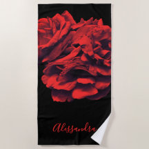 Fleurs personnalisées Roses noires rouges Botaniqu