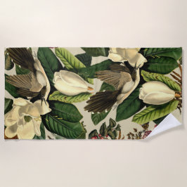 Serviette De Plage Floral Et Oiseaux Xxi-ii