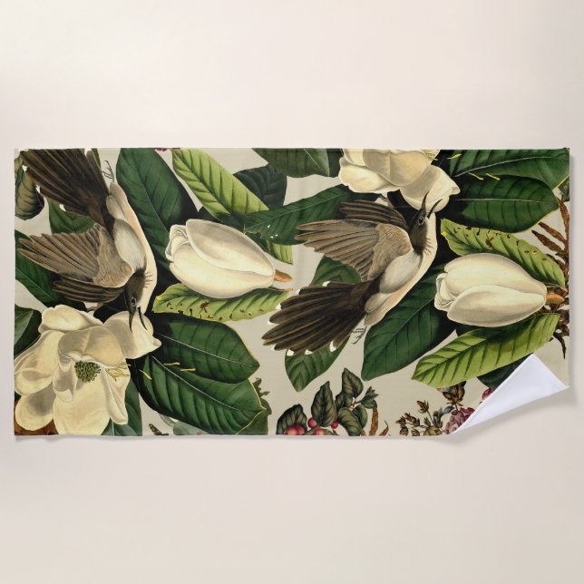 Serviette De Plage Floral Et Oiseaux Xxi-ii (Devant)