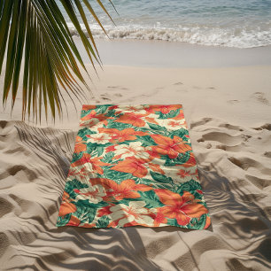 Serviette De Plage Flore tropicale hawaïenne motif