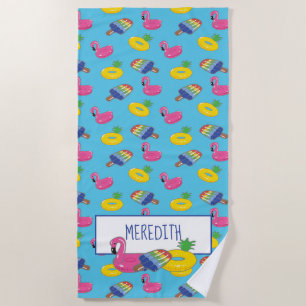 Serviette De Plage Flottes personnalisées Bleues Bleues Bleues