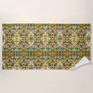 Serviette De Plage Flower Market Vintage Fleur sauvage jaune Botaniqu
