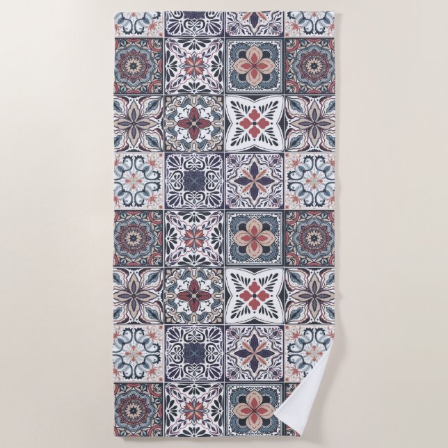 Serviette De Plage Fond d'écran Backsplashes / Talavera inspiré tuile (Devant)