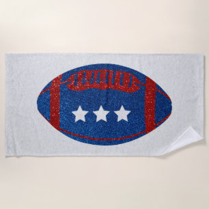 Serviette De Plage Football Américain 4 juillet Paillettes