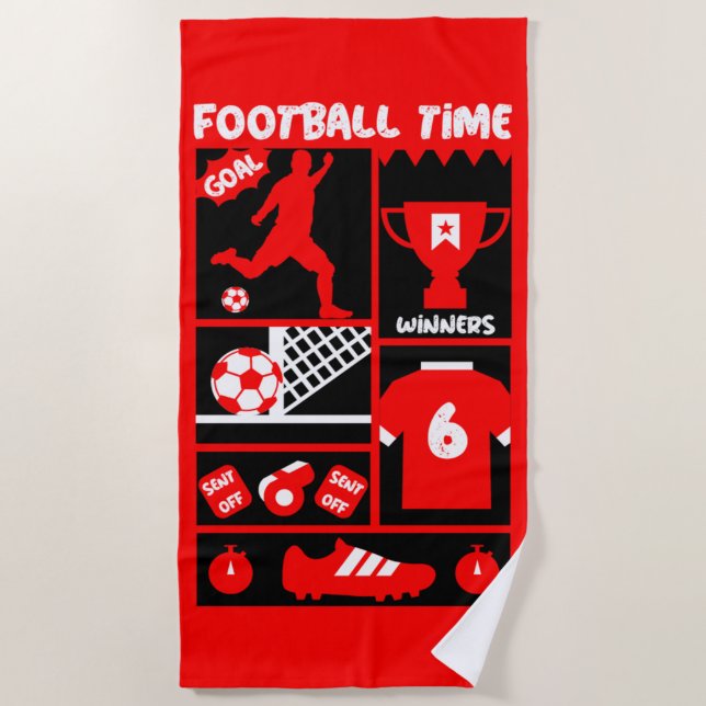 Serviette De Plage Football britannique (Devant)
