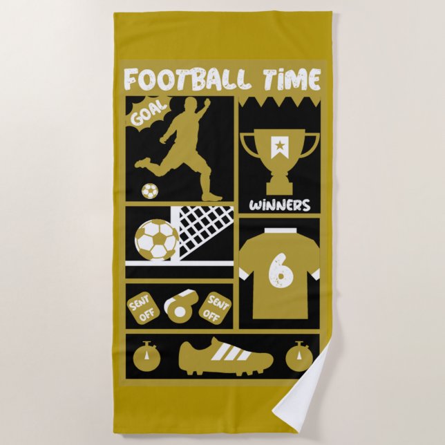 Serviette De Plage Football britannique (Devant)