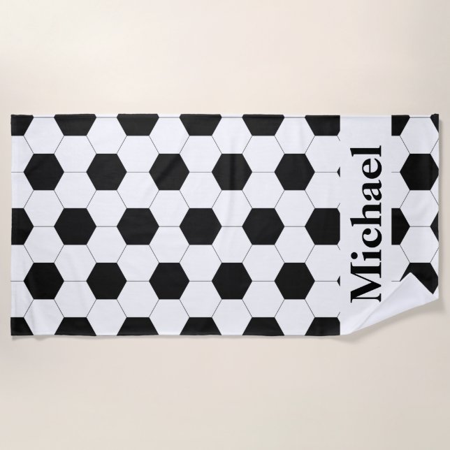 Serviette De Plage Football Motif Conception personnalisée (Devant)