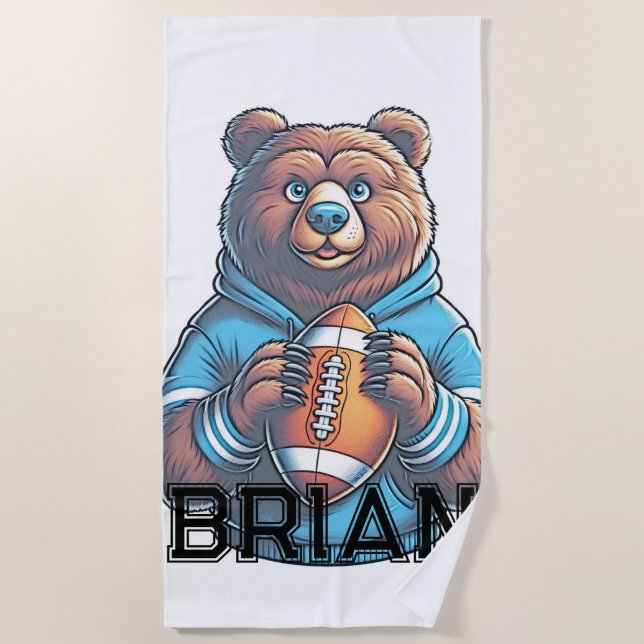 Serviette De Plage Football personnalisé (Devant)