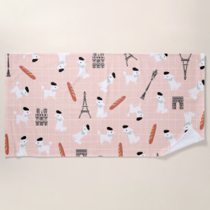 Serviette de plage française de Poodle