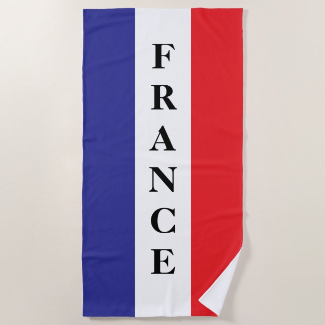 Serviette De Plage French flag of France personalized beach towel (Devant)